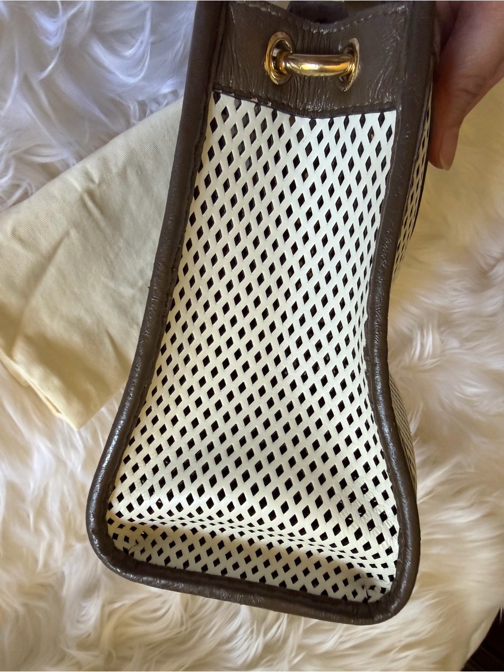 Fendi Runaway White FF PVC Calfskin Leather Shopper Tote - Picture 7 of 10